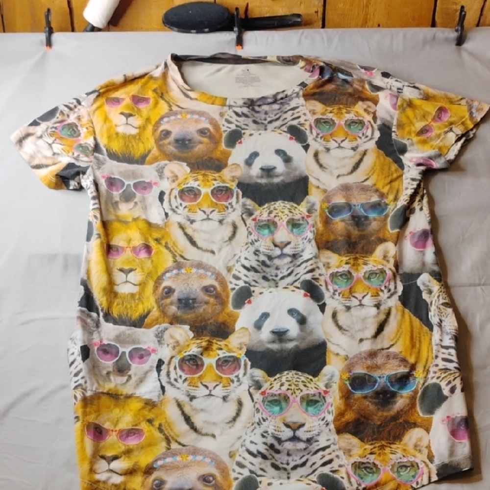 Animal Print Adult Sleep Shirt W/Pockets